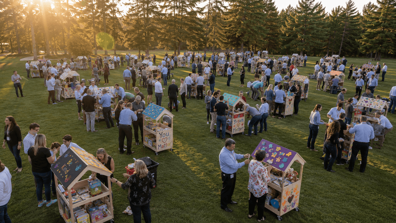 Care Cart Build Lawn — Care Cart team building with Building Teams
